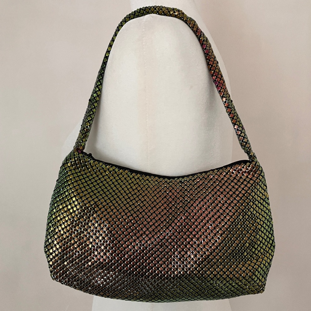 NEW IRIDESCENT METAL EVENING BAG